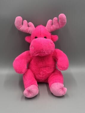 Vintage 2005 Wishpets Melody Moose Bright Pink Plush 11” Stuffed Animal #83903